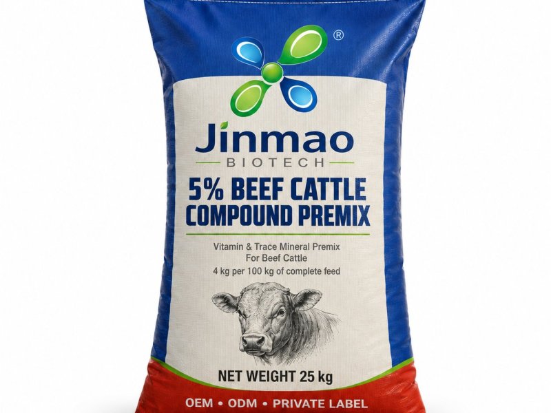 Prémix composé 5 % pour bovins à viande, prémix vitaminique et oligo-éléments, sac de 25 kg