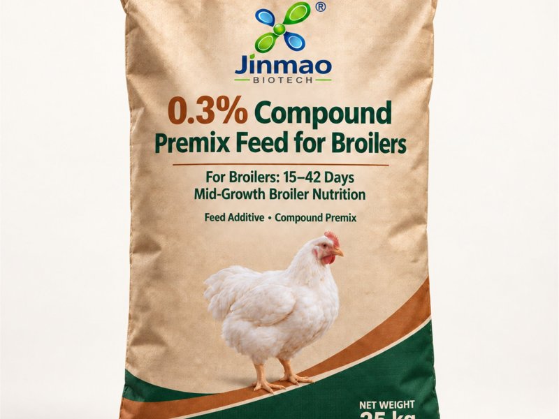 0.3% compound premix feed for broilers, 25 kg bag
