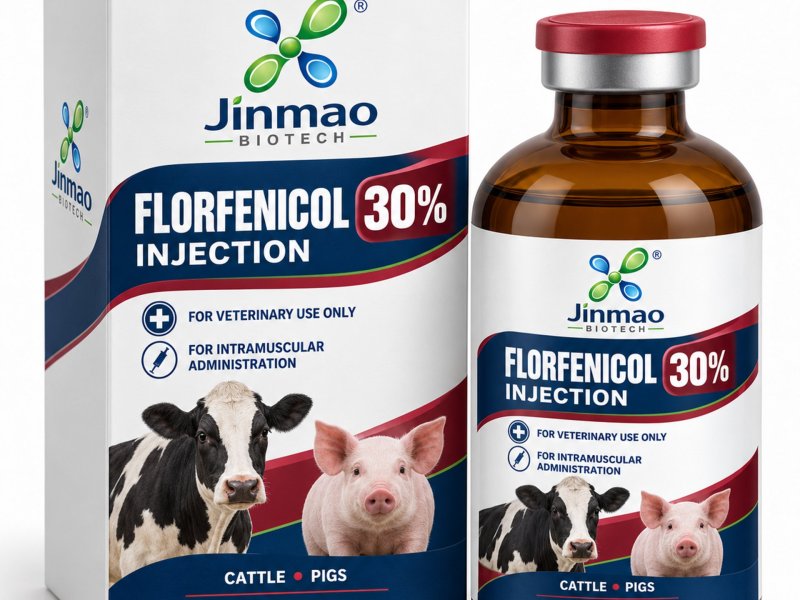 Florfenicol 30% injection for cattle and pigs, 100 mL vial
