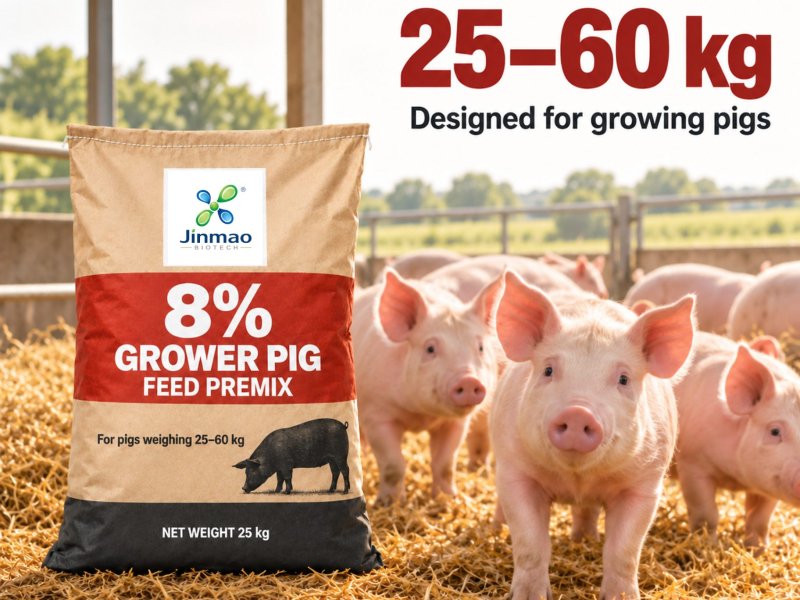 Prémix 8 % pour porcs en croissance, taux d’incorporation 8 %, sac de 25 kg