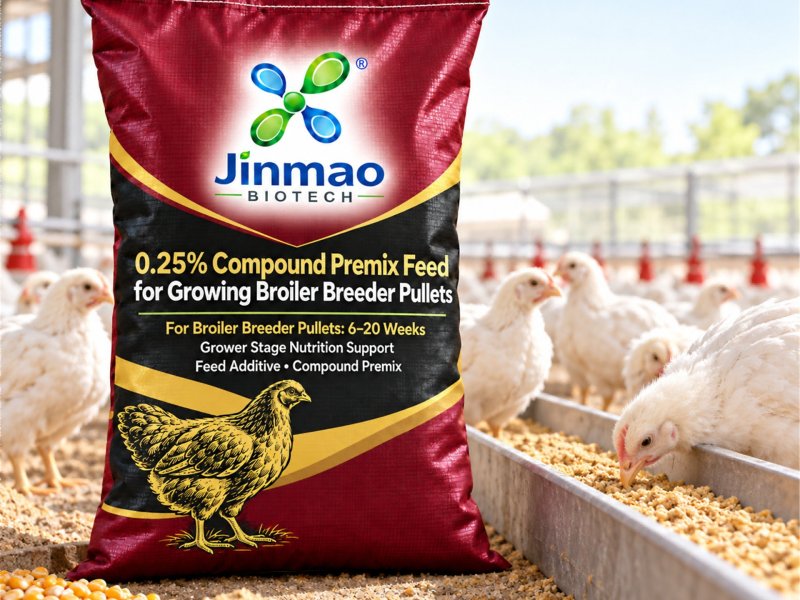 0.25% compound premix feed for growing broiler breeder pullets, 25 kg bag