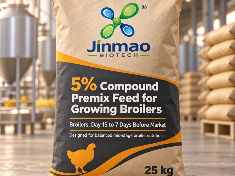 5% compound premix feed for growing broilers, 25 kg bag
