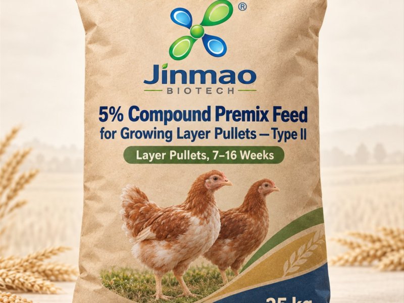5% compound premix feed for growing layer pullets Type II, 25 kg bag