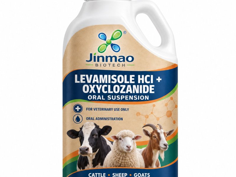 Levamisole HCl + oxyclozanide oral suspension for cattle, sheep and goats, 1 L bottle