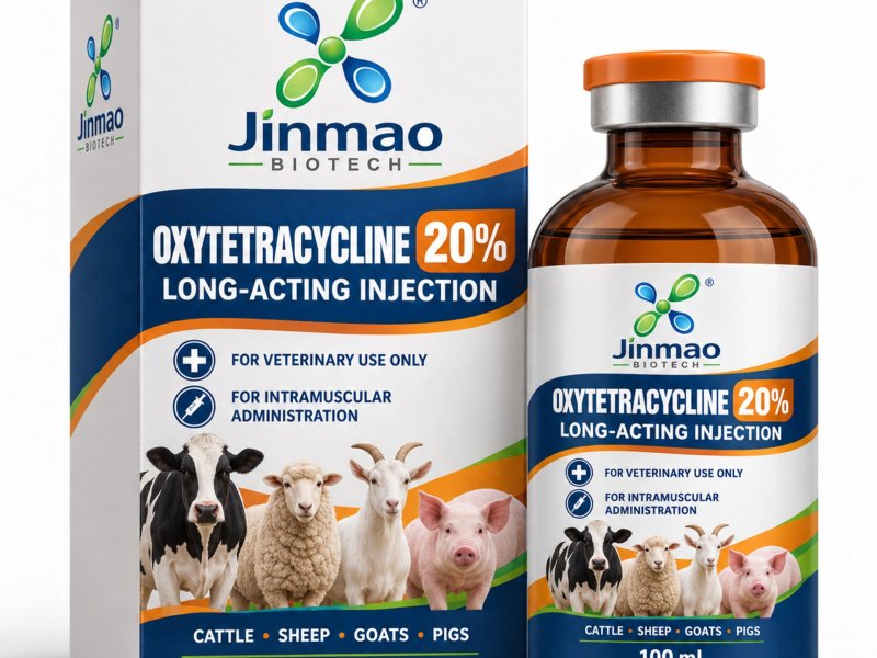 Oxytetracycline 20% long-acting injection for cattle, sheep, goats and pigs, 100 mL vial
