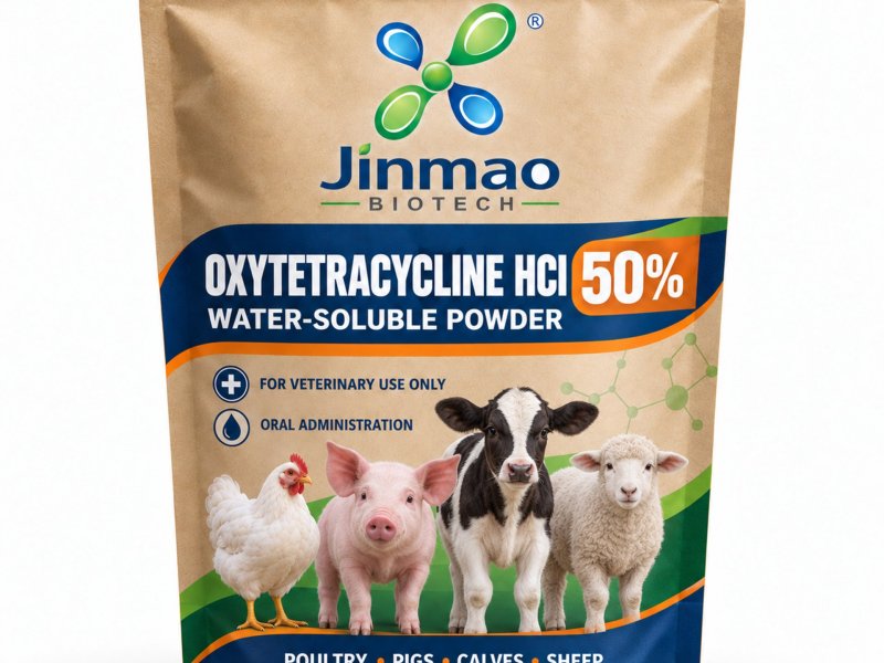 Oxytetracycline HCl 50% water-soluble powder for poultry, pigs, calves and sheep, 1 kg pack